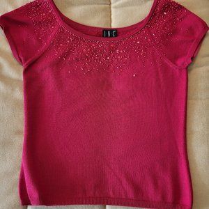 Inc RED embellished sweater top M